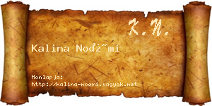 Kalina Noémi névjegykártya